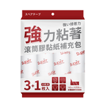 強力粘著滾筒膠黏紙補充包4枚入, , large