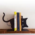 【上手家居】貓咪書架-黑色肥貓(書擋/桌上收納/桌上書架/L型書架/書擋架/書立/畢業禮物/交換禮物), , large