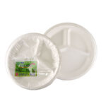 Fiber Round 3-grid Dinner Plate, , large