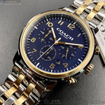 [星晴錶業]COACH手錶,42mm,CH00122寶藍色錶面金銀錶殼金銀相間精鋼錶帶款, , large