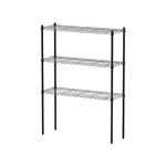【Y HOUSE】90x30x120cm Lightweight Three-Layer Iron Rack Iron Rack - Painted Black, , large
