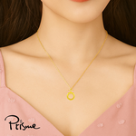 【Prisme Gold】黃金項鍊 蝴蝶結平安扣 鍊墜項鍊 (金重:約0.07錢±0.03), , large