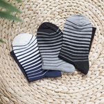 [Kaimei Cotton] 12 pairs of random excellent MIT Taiwan made combed cotton 2/2 pure cotton women's socks bottom stripe style, , large