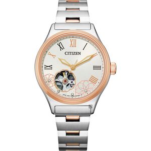CITIZEN 星辰 花朵鏤空機械錶-34mm PC1008-89A