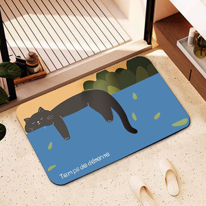 Soft diatomaceous earth water-absorbing non-slip floor mat with color printing