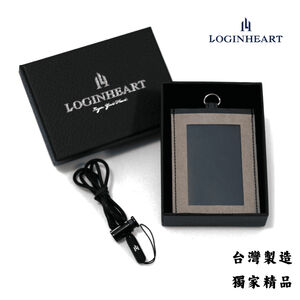 [LOGINHEART]免取卡正面感應證件套 雲朵灰 可客製 其他夾層票卡不干擾 臺灣製造獨家精品 附矽膠掛繩
