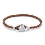 Calvin Klein CK Latch 咖啡色皮編織手環 母親節送禮推薦 35000261, , large