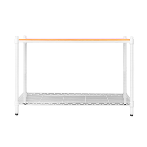 【Y HOUSE】90x45x60cm pine two-layer storage rack rack iron rack - painted white wood
