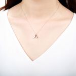 Whale tail s925 sterling silver 18k Rose Gold plated necklace Valentine Day gift, , large