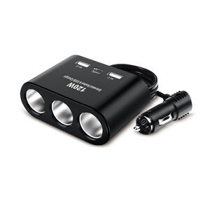 120W 3 Sockets  USB Car Charger
