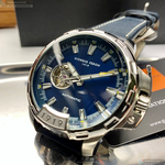 [星晴錶業]GiorgioFedon1919手錶,46mm,GF00049寶藍色錶面銀錶殼寶藍真皮皮革錶帶款, , large