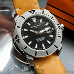 [星晴錶業]GiorgioFedon1919手錶,46mm,GF00031黑色錶面銀錶殼咖啡色真皮皮革錶帶款, , large