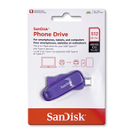 【SanDisk】Phone Drive DDC6 紫色 512G TYPE-C USB 3.2 雙用 OTG 旋轉隨身碟 讀取速度 100MB/s, , large