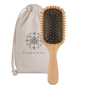 Fleurient Gold Nib Wooden Massage Hairbrush (with bag)