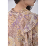 (L) miel碎花雪紡氣質粉色長袖上衣二手衣, , large