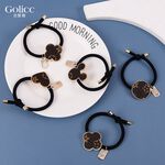 【Gulicc】古莉可 髮圈 復古皮質小香ins丸子頭髮繩, , large