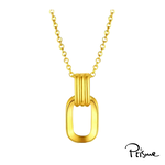 【Prisme Gold】黃金項鍊 幾何雙環 吊墜鍊墜項鍊 (金重：約0.08錢±0.03), , large