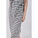 (S) osan格紋黑色洋裝二手衣, , large