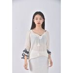 (S) pazzo質感海島風白色長袖上衣二手衣, , large