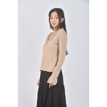 (M) an gev領洞洞棕色長袖上衣二手衣, , large