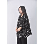 (XL) lativ點點黑色長袖上衣二手衣, , large