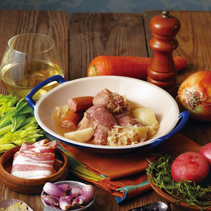 PASADENA Knackle of Pork and Sausage and Sauerkraut (Alsace Style)
,  PASADENA Knackle of Pork and Sausage and Sauerkraut (Alsace Style)