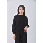 (XL) 坑紋黑色長袖上衣二手衣, , large