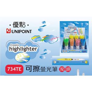英士ACE 優點  可擦拭雙頭螢光筆-734TE*藍