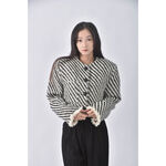(L) mydress質感羊毛撞色黑色外套二手衣, , large