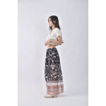 (S) 質感撞色開岔黑色長裙二手衣, , large