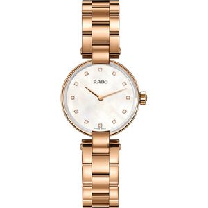 RADO 雷達 Coupole 晶璨真鑽石英女錶-玫瑰金/27mm R22855923