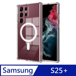 [MagSafe Magnetic Suction] Anti-fall transparent protective shell, air pressure shell, hard shell, magnetic suction shell, suitable for Samsung Galaxy S25+ / S25 Plus , , large