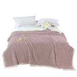 【家購網嚴選】立體雪花造型雙色莫瑞絨毯-紫色X2入(150x200cm/入), , large