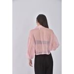 (S) 欣萬服飾修身短版粉色短袖上衣二手衣, , large