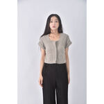 (XS（含）以下) tsesay線條灰色短袖上衣二手衣, , large