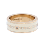 COACH 愛心及星星圖案琺瑯戒指 7號/白色/金色, , large