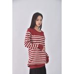 (S) euro como質感棉質純棉紅色長袖上衣二手衣, , large