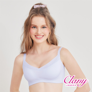【可蘭霓Clany】 慵懶自在 涼感包覆無鋼圈M-EQ/3XL內衣 紫丁灰 6999-61