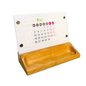O'day Perpetual Calendar(Wooden Storage)-White,Monday Start