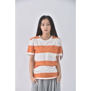 (S) uniqlo質感棉質純棉橘色短袖上衣二手衣