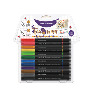 【SIMBALION 雄獅文具】布的雙頭彩繪筆 12色組 / 盒 TM-12