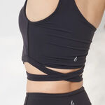 YOGA FLOW Skylar Bra - 單肩交叉鏤空短版上衣 - 淨黑 Black, , large