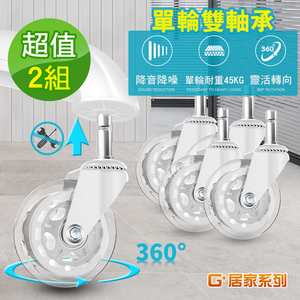 【G+居家】2組辦公椅2.5吋萬向輪5入組(活動腳輪/電腦椅輪子/靜音輪/萬向輪/直插式)