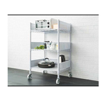 【Y HOUSE】60x45x100cm kitchen cart three-layer storage rack (including fence set + transparent white PP board) - black, , large