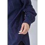 (M) 質感棉質純棉藍色長袖上衣二手衣, , large