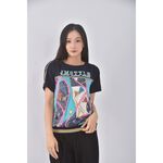 (S) liyang圖案刺繡藍色短袖上衣二手衣, , large