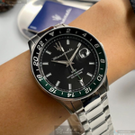 [星晴錶業]MASERATI手錶,44mm,R8853140005黑色錶面墨綠黑錶殼銀色精鋼錶帶款, , large