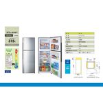 SHARP 315L Inverter Double Door Refrigerator SJ-HY32-SL, , large