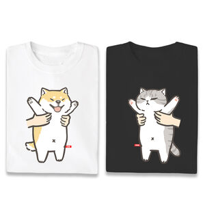 JZ TEE Shiba Inu & Cat - Fly High Graphic Tee