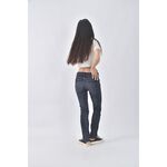(M) uniqlo丹寧牛仔質感棉質深藍色長褲二手衣, , large